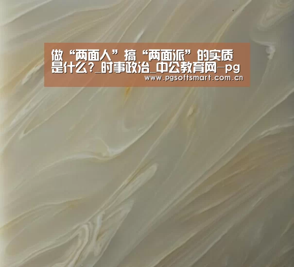 做“两面人”搞“两面派”的实质是什么?_时事政治_中公教育网-pg电子入口(图4) 模拟器游戏